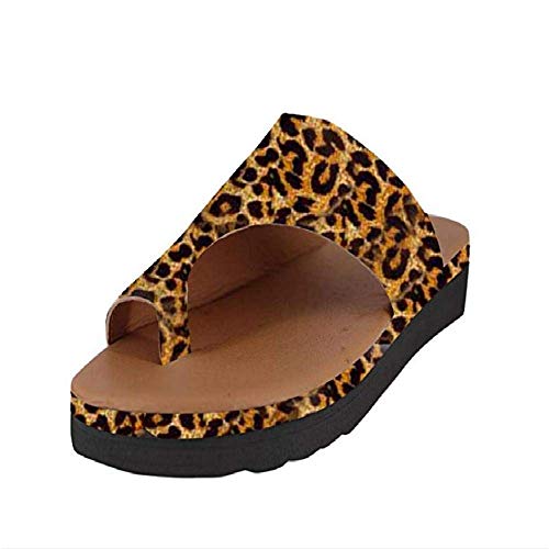 Bunion Splints, Damen Big Toe Hallux Valgus Unterstützung Plattform Sandale Schuhe Für Die Behandlung (38 EU, Leopard) von ShangSRS