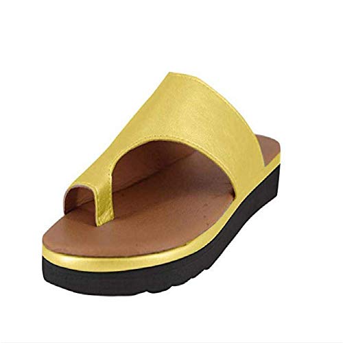 Bunion Splints, Damen Big Toe Hallux Valgus Unterstützung Plattform Sandale Schuhe Für Die Behandlung (39 EU, Gelb) von ShangSRS