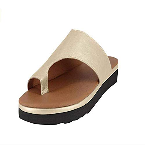 Bunion Splints, Damen Big Toe Hallux Valgus Unterstützung Plattform Sandale Schuhe Für Die Behandlung (40 EU, Gold) von ShangSRS