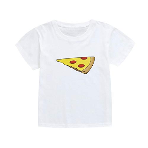 Familie Kleidung Mann Baby Kinder Vater Kurzarm Pizza Print T-Shirt Bluse Kleidung (Baby, 3T) von ShangSRS
