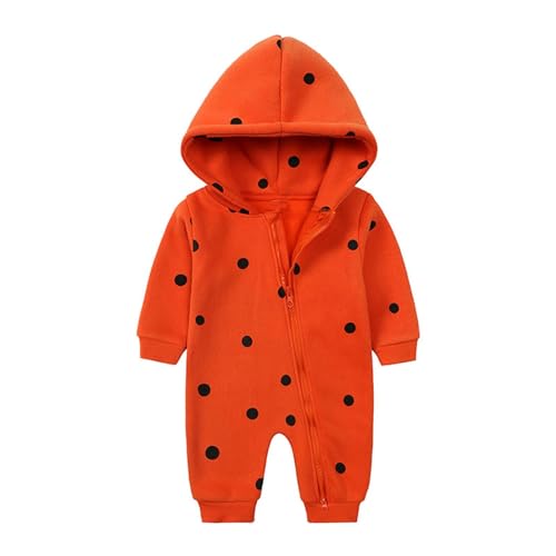 Neugeborene Unisex Baby Strampler Fleece Overall Herbst Langarm Kapuze Jumpsuits mit Reißverschluss Babykleidung (0-3 Monate, Style-1) von ShangSRS