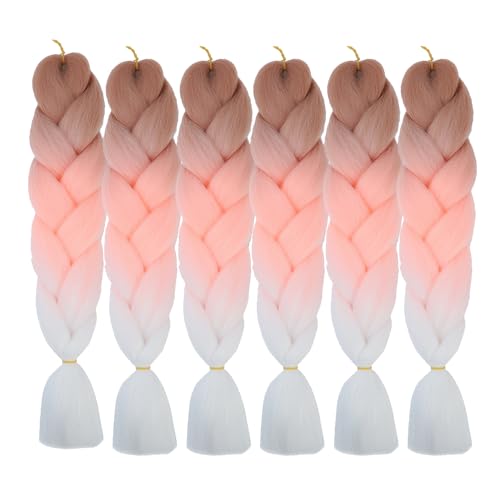 Braids Extensions Weiß kanekalon kunsthaar ombre Jumbo Braids Haar 6 pcs 24 Zoll Crochet Box Braids Kunsthaa Kunsthaar Zum Einflechten for Black Women von Shangxiu
