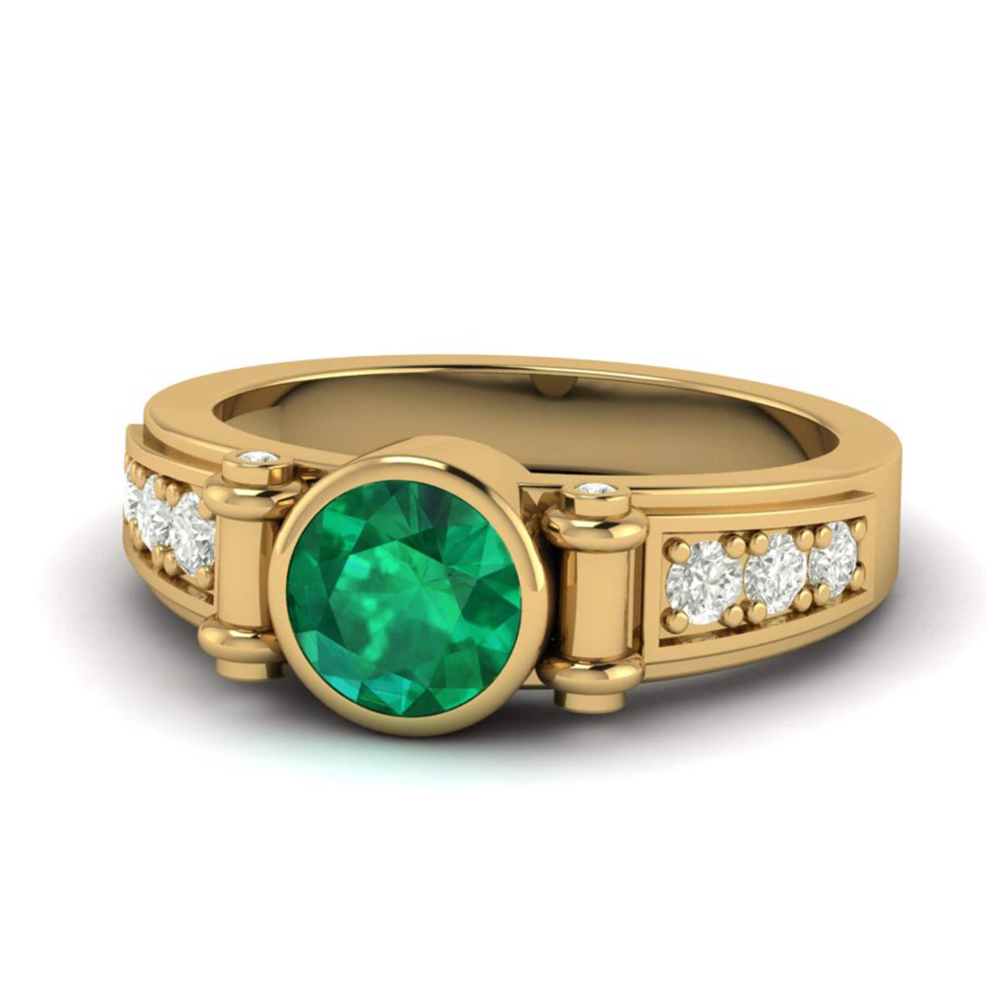 14K Gold Lab Smaragd Ring, Verlobungsring Gold, Verlobungsring von Shannonjewelsin
