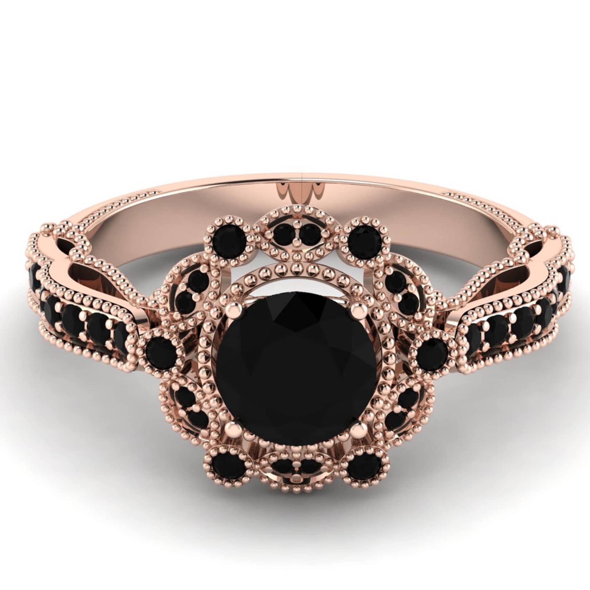 14K Roségold Schwarzer Onyx Gold Geschenkring, Hochzeitstag Geschenk Ring, Einzigartiger Verlobung Jahrestag Ring von Shannonjewelsin