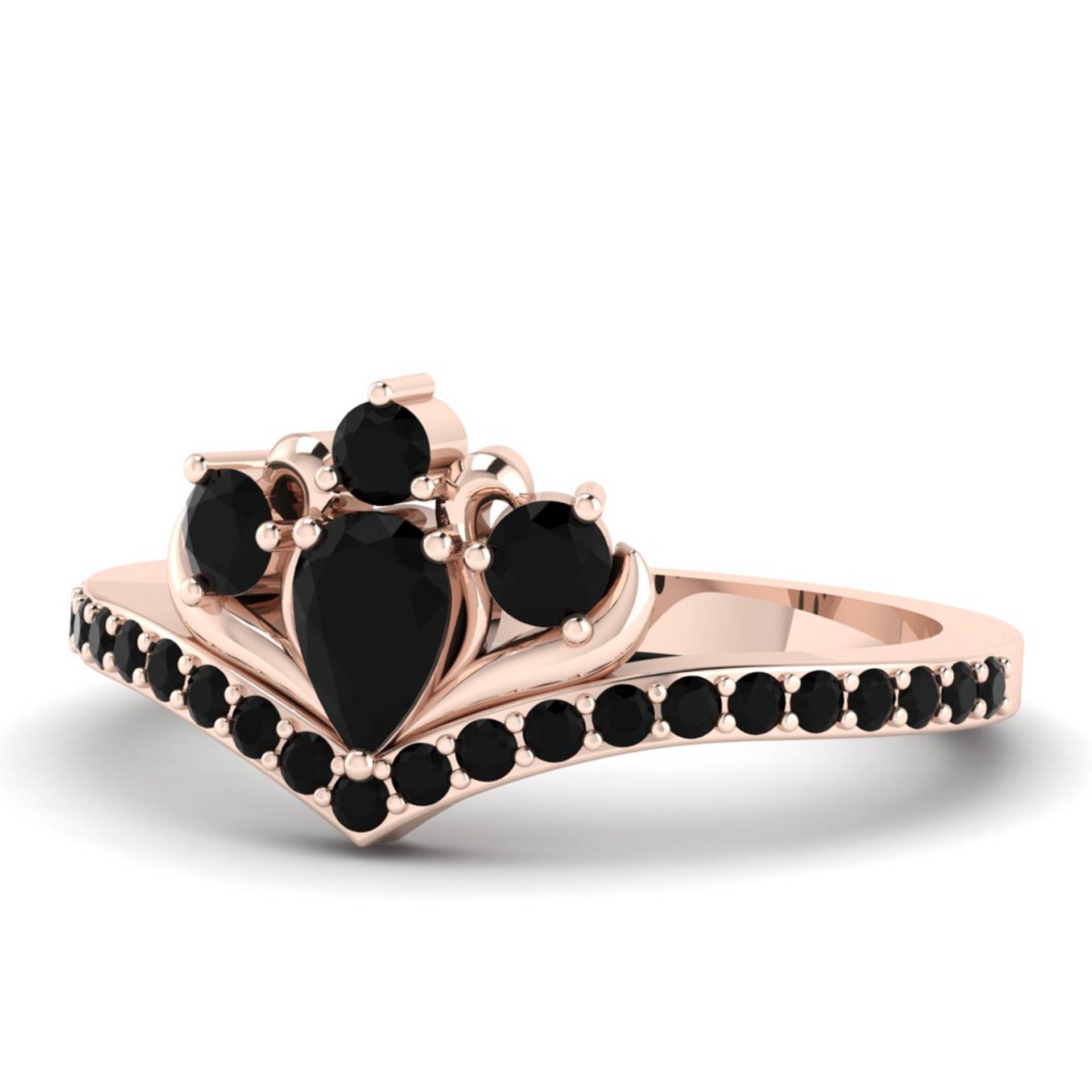 14K Solid Rose Gold Schwarz Onyx Schlüssel Urlaub Geschenkring, Schwarzer Verlobungsring, Dankesgeschenk, Cyber Monday, Black Friday Geschenk von Shannonjewelsin