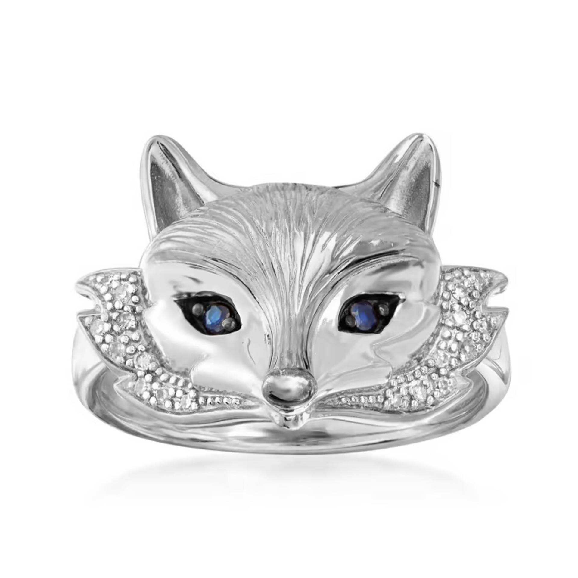 925 Sterling Silber Fuchs Ring, Blauer Saphir Einzigartiger Geschenk Jahrestag Geburtstag Schmuck Geschenke Für Füchse Liebhaber von Shannonjewelsin