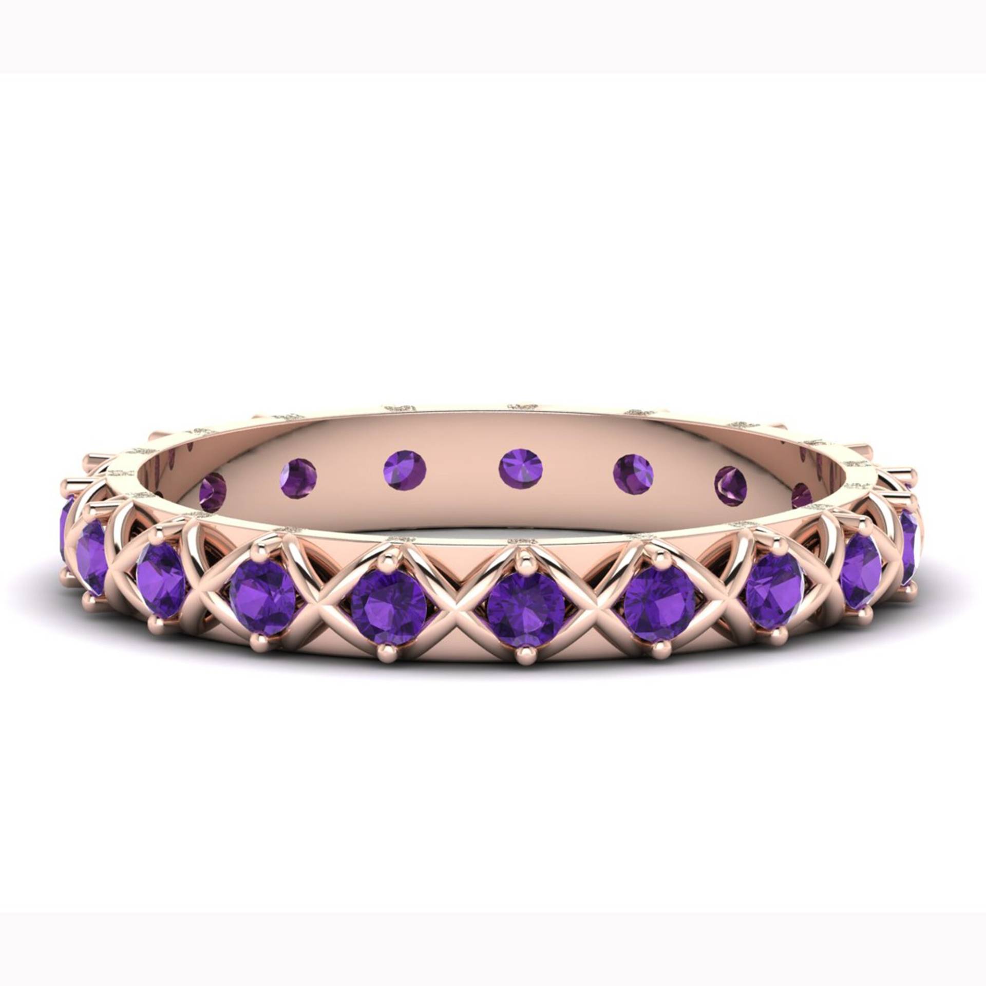 Eternity Band, Amethyst Gold Ring, Einzigartiger Geburtstagsgeschenk, Designer Valentinstag Ring von Shannonjewelsin