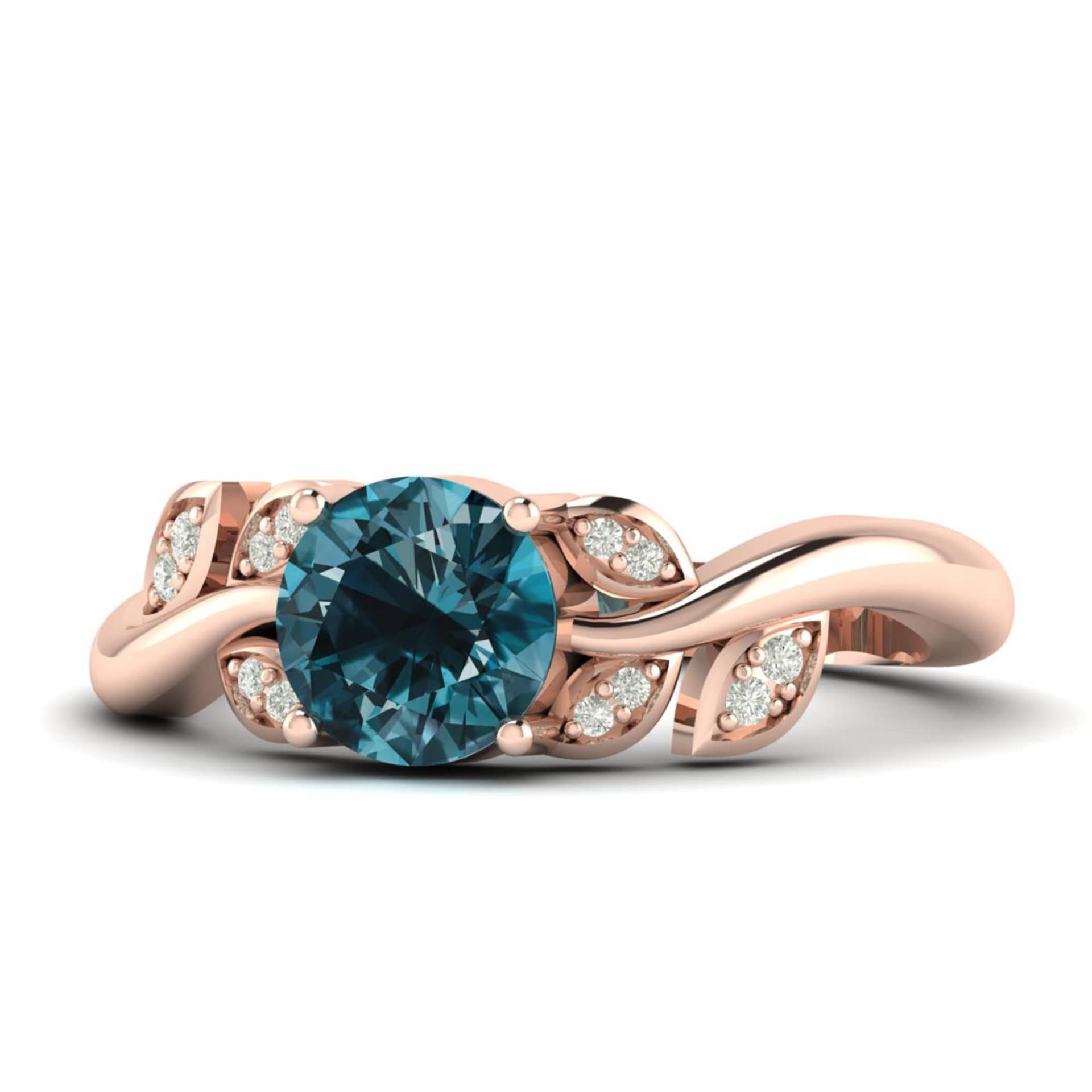 London Blautopas Gold Roségold Ring, Geburtstag Einzigartiger Edelstein Brautjungfern Dezember Geburtsstein Liebe Geschenk von Shannonjewelsin