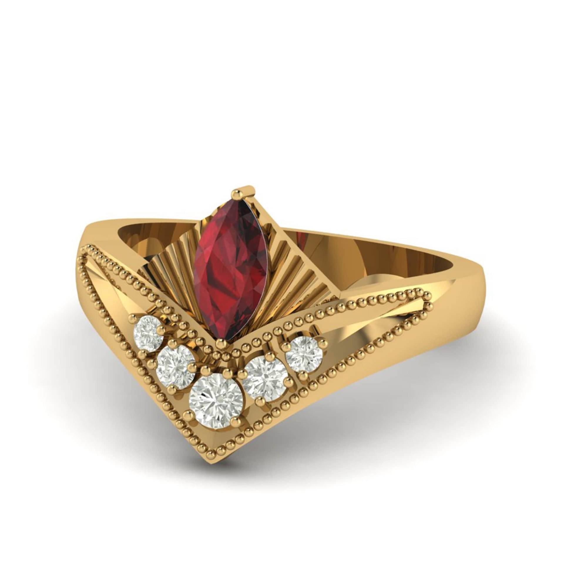 Natürlicher Roter Granat 14K Gold Ring, Geschenk Für Sie, Liebe Jahrestag Frauen, Schwester, Die Ring von Shannonjewelsin