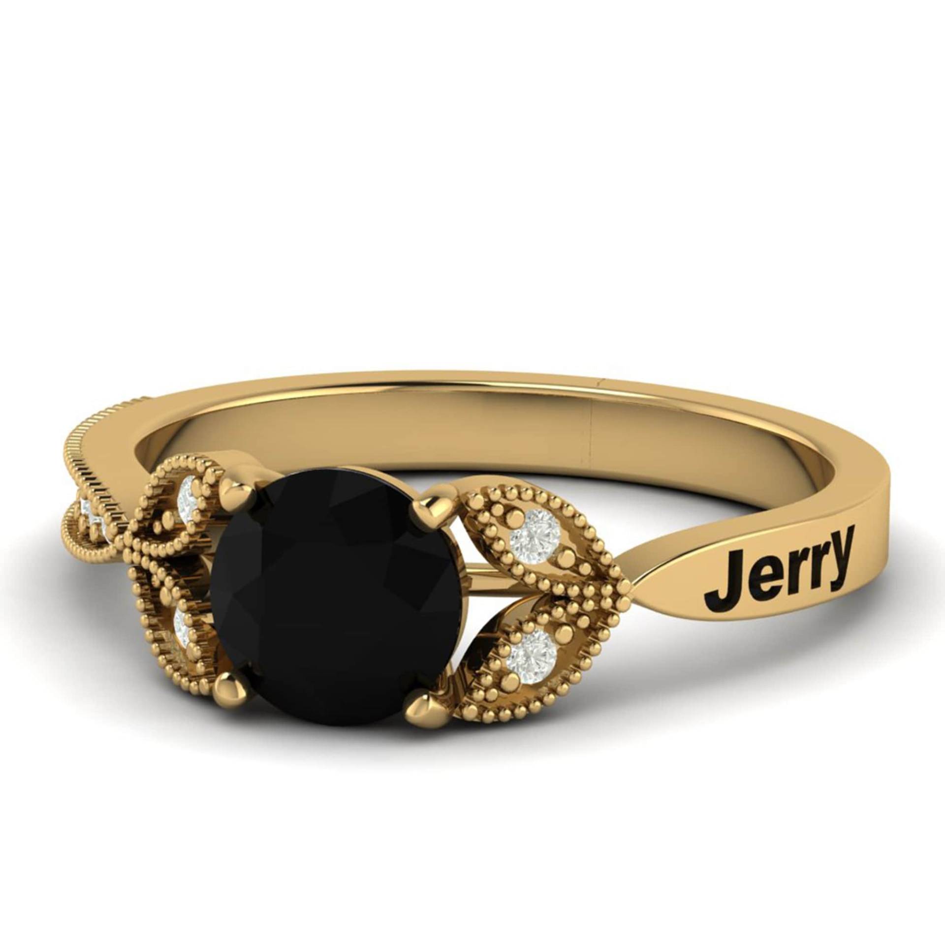 Schwarzer Onyx Gravur Geschenk Goldring, Art Deco Hochzeit Gold Ring, Einzigartiger Liebe Versprechen Frauen Für Sie von Shannonjewelsin