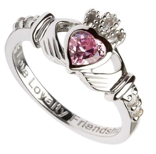 Hallmarked Sterling Silver Claddagh October Birthstone Ring Hallmarked Sterling Silver Claddagh October Birthstone Ring von Shanore