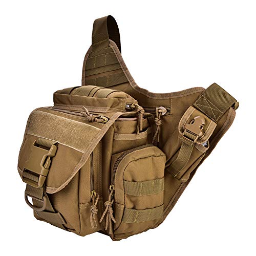 Alomejor 2colors Men Military Brust UmhäNgetasche Packung FüR Reisen Outdoor-AusrüStung(Khaki) von Shanrya