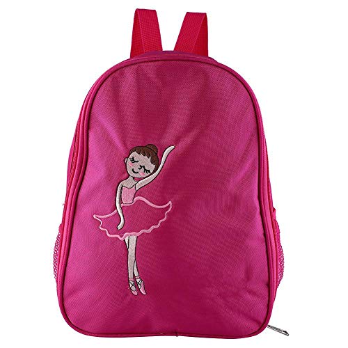 Bicaquu Tanzrucksack, leichte Tanz-Balletttasche mit gesticktem Rucksack, für Kinder-Mädchen-Sport am Wochenende über Nacht(rose Red) von Shanrya