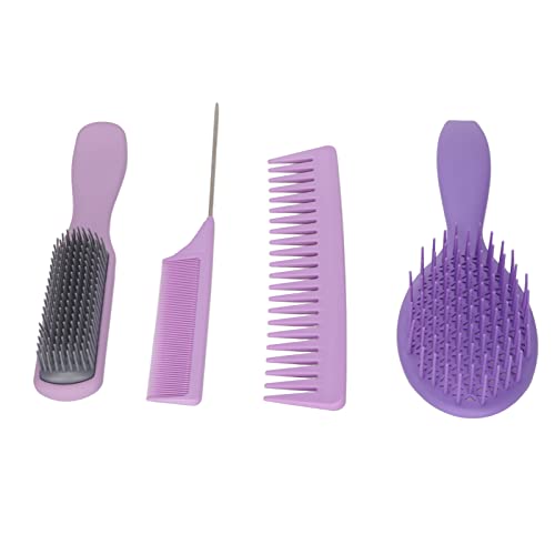 Haarkamm-Set, Ergonomisches Styling-Tool Haarbürste für Friseursalon für Herren Damen für die Heimreise(Violett, Boxed) von Shanrya