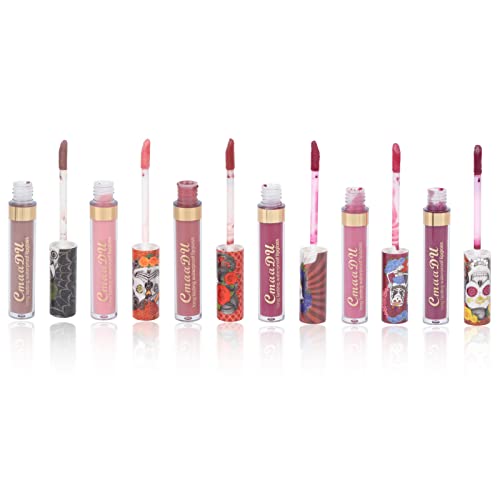 Lipgloss-Set, farbechtes, wasserfestes Lippenglasur-Set, langlebige Seide für Halloween für Frauen von Shanrya