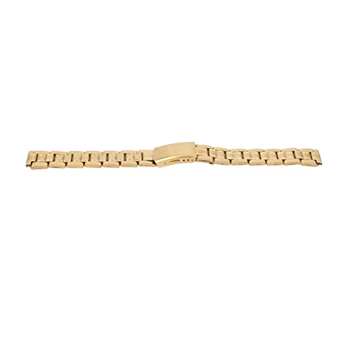 Shanrya Edelstahl-Uhrenarmband, Doppelte Verschlussschnalle, Faltschließe, Goldenes Metallarmband, Luxuriös für Traditionelle Uhren für Frauen (14mm) von Shanrya