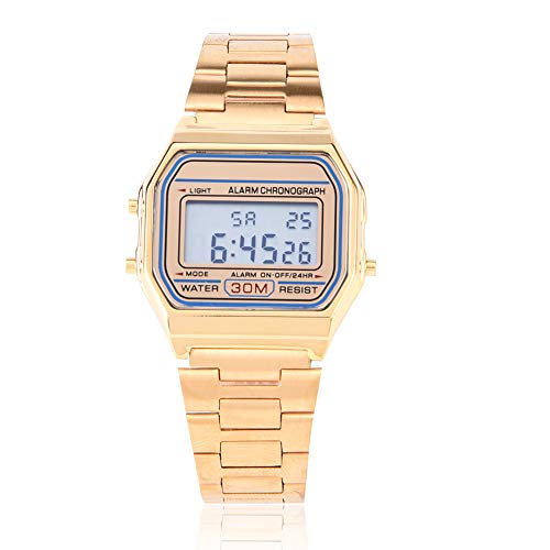 Shanrya Rechteckige Uhr Armbanduhr LED Digital Friends Watch für Frauen für Mädchen Geschenk (Gold) von Shanrya