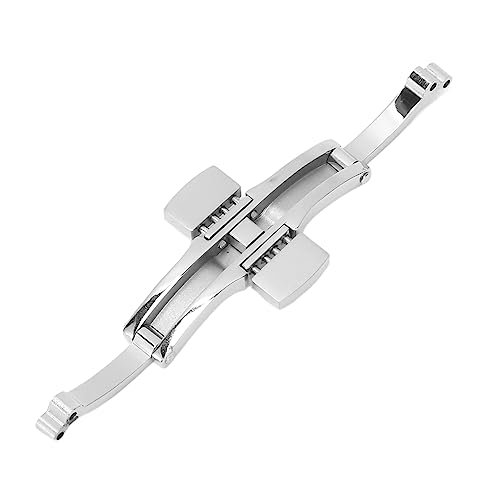 Shanrya Uhrenarmband-Verschluss, Edelstahl, Einzigartiges Design, Schnappschnalle, Faltschließe für Beschädigte Uhren (3 * 17) von Shanrya