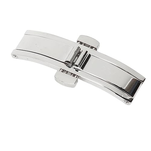 Uhrenschließe, Tragbarer Silberner Doppelklick-Uhrenverschluss für Uhren (6 * 20) von Shanrya