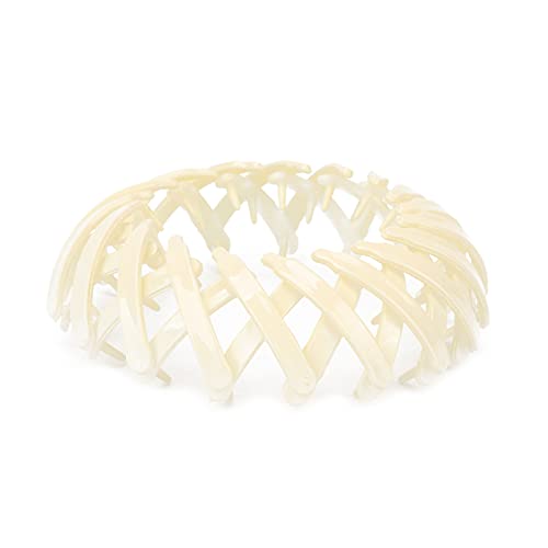 Vogelnest Haarspange, Einfache Elegante Kompakte Tragbare Einziehbare Haarspange Fest Robust für Home Office für Frauen Mädchen für Dating Party(Nicht-gerade weiss) von Naroote
