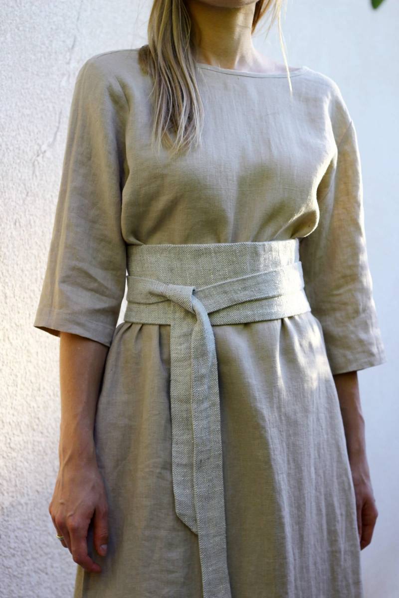 Reiner Leinen Obi Gürtel, Wickelgürtel, Schärpe in Natürliche Leinen Farbe, Womens Breiter Taille Bindegürtel Boho Accessoires Plus Größe von ShantimaShop