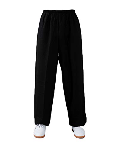 Kampfsporthose Tai Chi Hosen Traditionelle Trainingshosen Taiji Kung Fu Wing Chun Shaolin Klassische Kleidung Unisex Schwarz L von Shaoyao