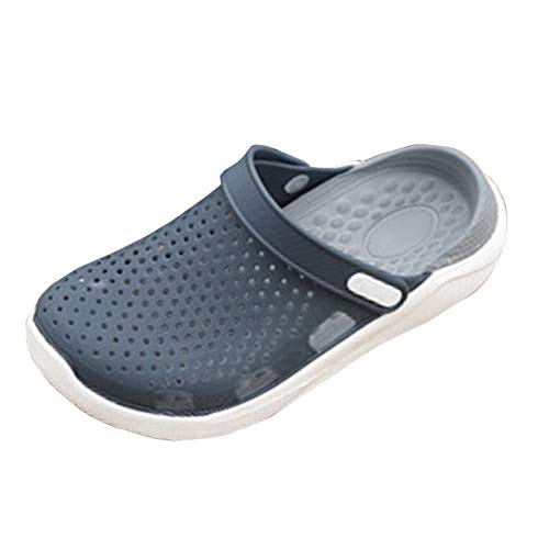 Shaoyao Herren Superleicht Hausschuhe Clogs Schlappen Badeschuhe Gummi Dunkelblau 44 von Shaoyao