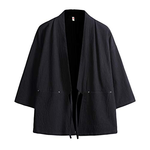 Shaoyao Herren Vintage Cardigan Poncho Cape Mantel Japan Strickjacke Happi Kimono Jacke von Shaoyao