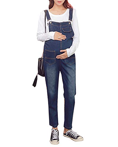 Shaoyao Schwangere Jeans Latzhose Damen Jumpsuit Frauen Vintage Denim Playsuit Blau L von Shaoyao