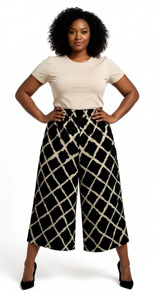 Shape of You 5-Pocket-Jeans Gemusterte Weitbein-Hose mit elastischem Bund Shape of You 5-Pocket-Jeans Gemusterte Weitbein-Hose mit elastischem Bund von Shape of You