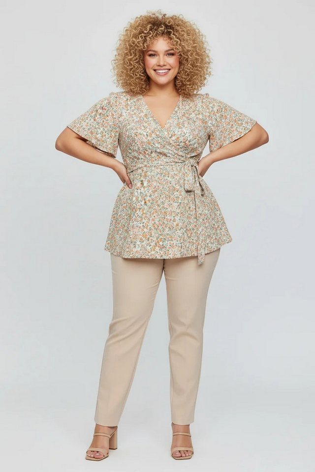 Shape of You Blusentop Blumenkragenbluse von Shape of You