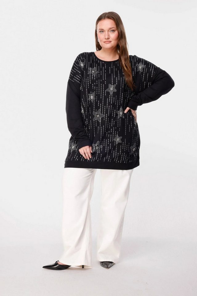 Shape of You Blusentop Schwarze Sterne und Streifen Detail Langarmbluse Shape of You Blusentop Schwarze Sterne und Streifen Detail Langarmbluse von Shape of You