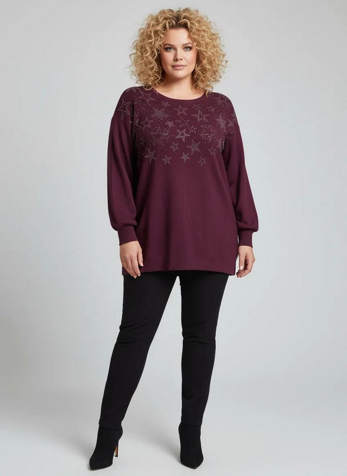 Shape of You Blusentop Stern bestickte Bluse von Shape of You