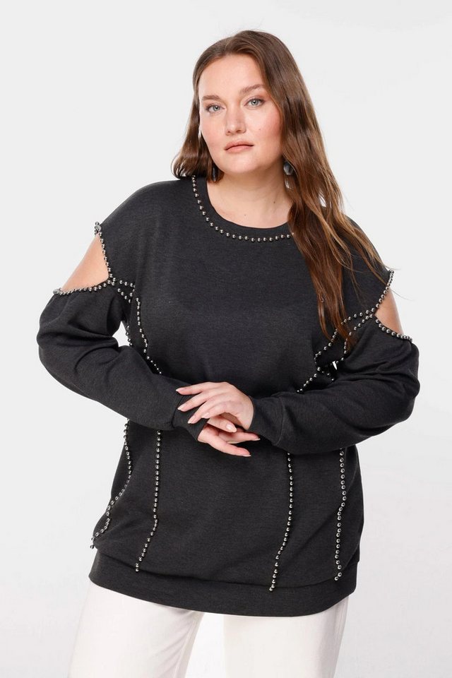 Shape of You Kapuzenpullover Schickes Sweatshirt mit Ketten-Detail Shape of You Kapuzenpullover Schickes Sweatshirt mit Ketten-Detail von Shape of You