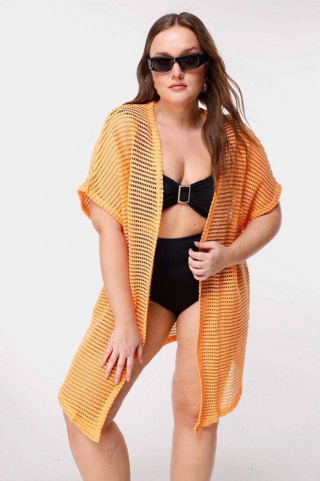 Shape of You Kimono Gestricktes Langarm-Mesh-Kimono von Shape of You