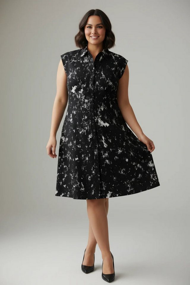 Shape of You Minikleid Knopf Detail Ärmelloses Gemustertes Kleid Shape of You Minikleid Knopf Detail Ärmelloses Gemustertes Kleid von Shape of You