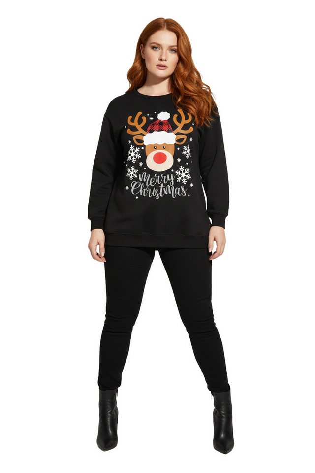 Shape of You Minikleid Sweatshirtkleid mit Hirschmuster von Shape of You