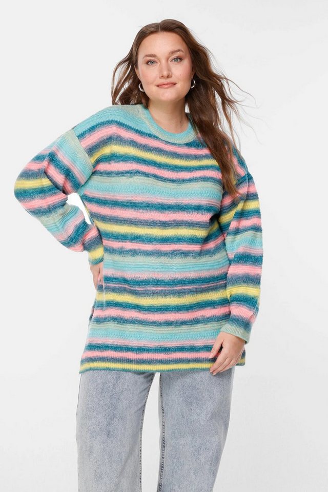 Shape of You Strickpullover Bunter Gestreifter Oversized Fahrrad Rollkragen Strickpullover Shape of You Strickpullover Bunter Gestreifter Oversized Fahrrad Rollkragen Strickpullover von Shape of You