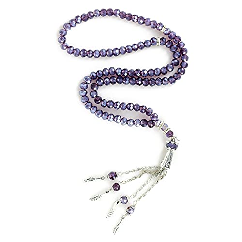 ShapeW Kristall Tasbih Gebetskette Allah Muhammad Islamische Gebet Rosenkranz Perlen Muslim Islam 99 Gebetskette Faltbar, Kristallperlen von ShapeW