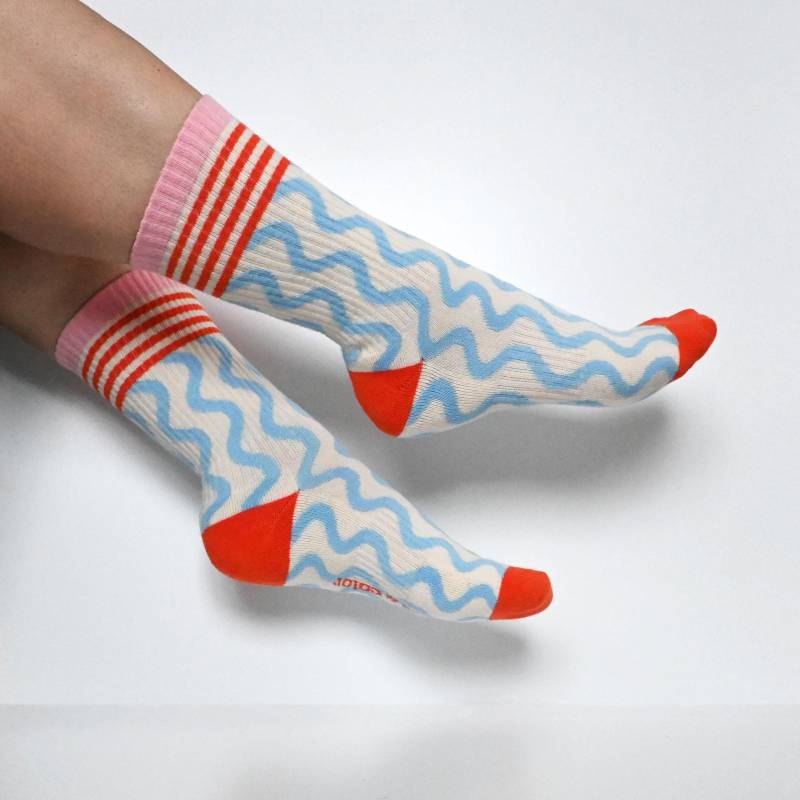 Die Welle Crew Sock | Orange Hergestellt in Den Usa Gerippte Stricksocken Aus Baumwolle von ShapeandColorShop