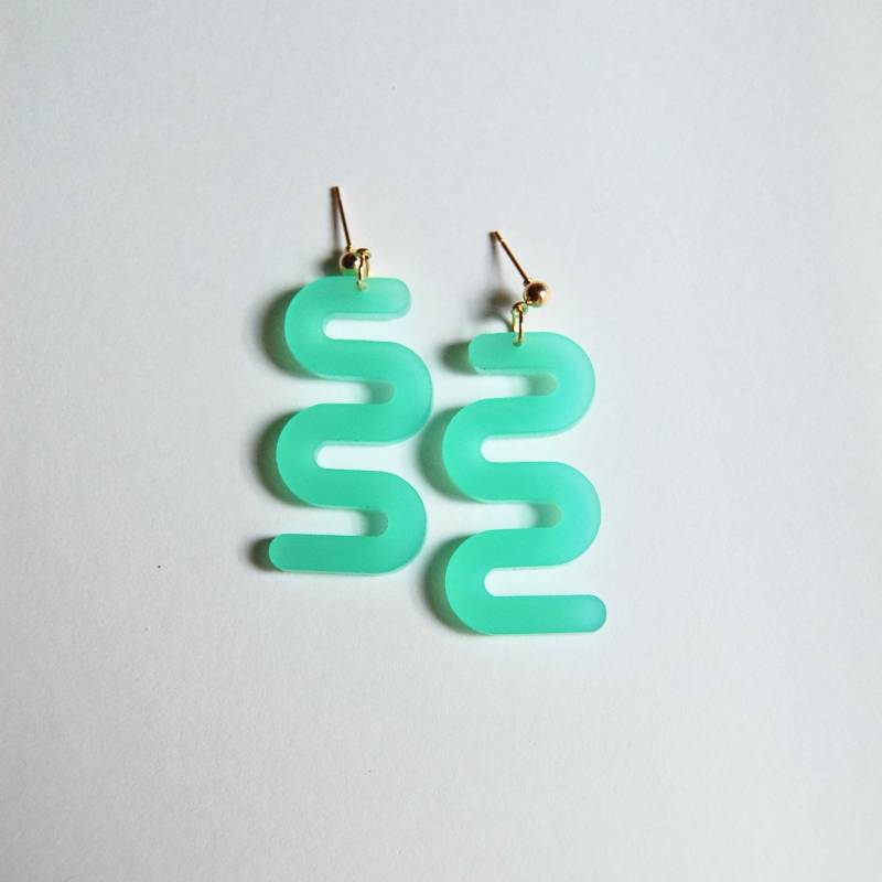 Lampworkohrringe || Handgemachte Lasercut Acryl Kringel Abstrakt von ShapeandColorShop