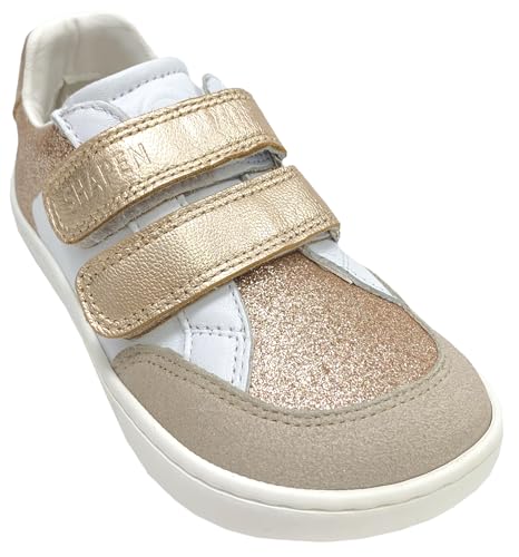 Shapen Glitzer Sneaker mit Minimalsohle/Barfußschuhe Modell Mini Charm in Rose Gold Kids (Rose Gold, EU Schuhgrößensystem, Jugendliche, Numerisch, M, 35) von Shapen