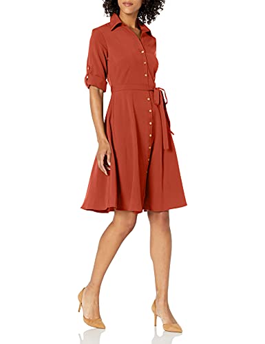 Sharagano Damen Plissiertes Hemd mit Knopfleiste Vorne Lssiges Kleid, Arabian Spice, 36 von Sharagano