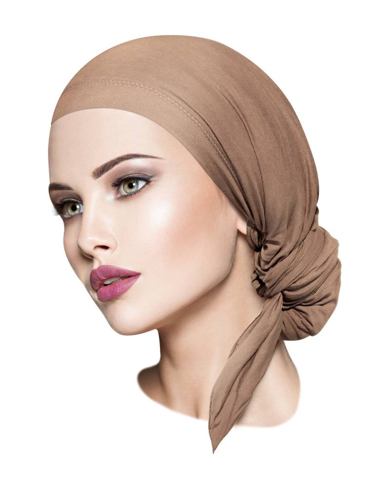 Beige Taupe Baumwoll Kopftuch Vorgebundener Chemo Turban Mit Bindebändern Zum Binden Beige Taupe Baumwoll Kopftuch Vorgebundener Chemo Turban Mit Bindebändern Zum Binden von ShariRoseShop