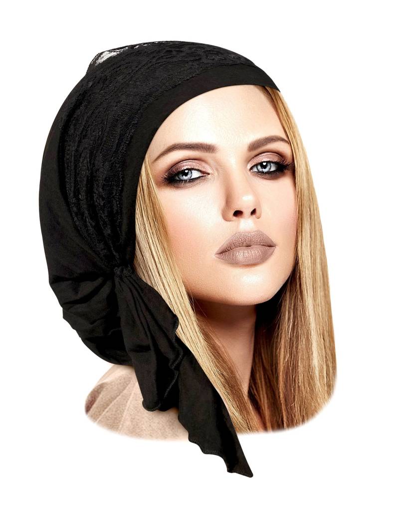 Black Lace Tichel Vorgebundenes Kopftuch Aus Baumwolle Mit Silberner Applikation Black Lace Tichel Vorgebundenes Kopftuch Aus Baumwolle Mit Silberner Applikation von ShariRoseShop