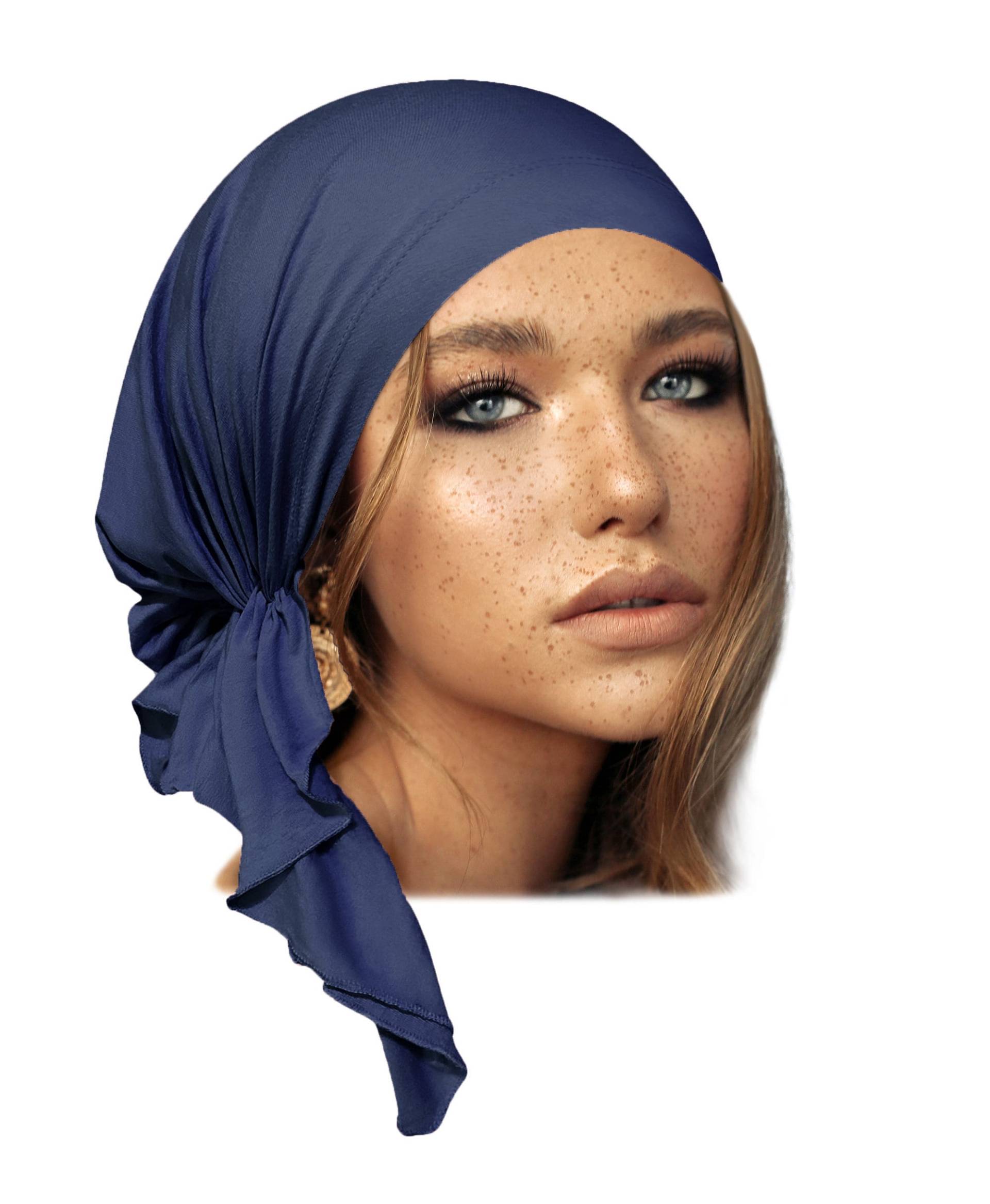 Navy Blue Cotton Kopftuch Pre-Tied Rutschfest Soft Tichel Chemo Cap Navy Blue Cotton Kopftuch Pre-Tied Rutschfest Soft Tichel Chemo Cap von ShariRoseShop