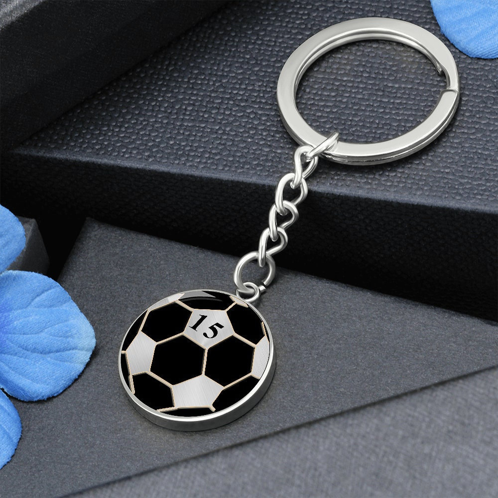 Fußball-Schlüsselanhänger Mit Nummer, Fußball-Liebhaber-Geschenk, Fußball-Geschenk Für Mädchen, Jungen, Personalisierter von SharikGemstone