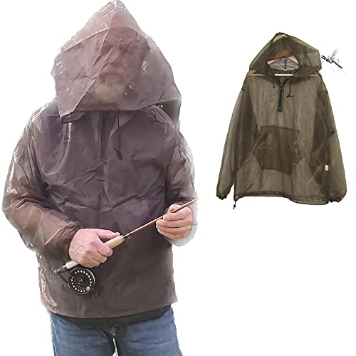 Shark Shooter D Moskitojacke Anzug für Outdoor Schutz No-See-Ums Mesh für Herren & Damen (11E-MJ001) Braun (11E-MJ001) von Shark Shooter