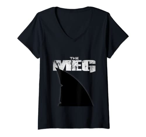 Damen Meg Shark T-shirt | Hai-T-Shirt | Meg Hunter T-shirt T-Shirt mit V-Ausschnitt von Shark T-Shirts for Sea lovers
