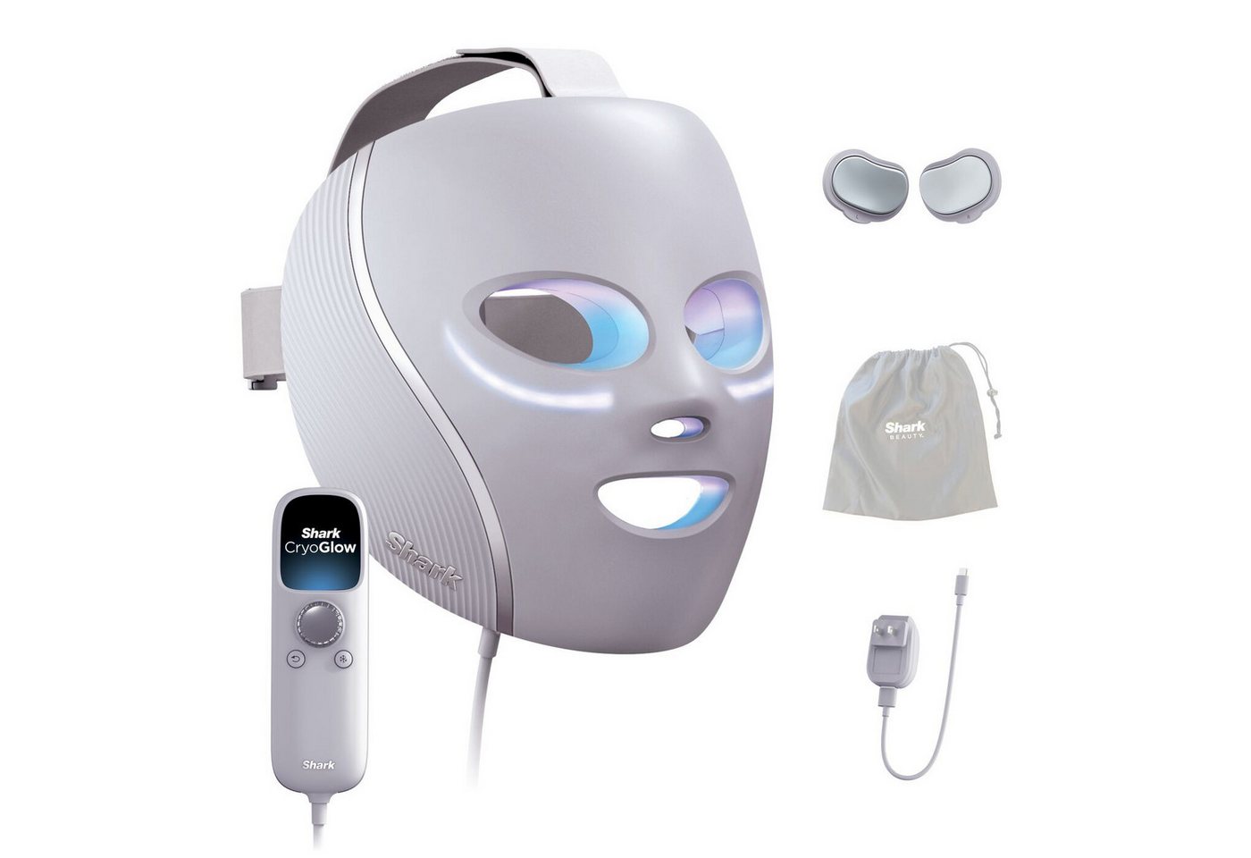 Shark LED-Gesichtsmaske Shark CryoGlow LED-Maske + Kühlung der Augenpartie FW312EUPL, CryoGlow - unsere neue medizinisch zertifizierte Innovation von Shark